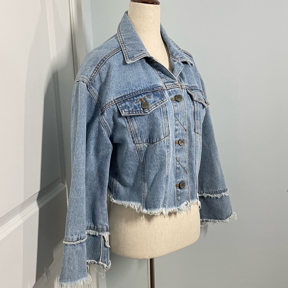 Unpublished Washed Cut Off Denim Jacket - Picture 7 of 11